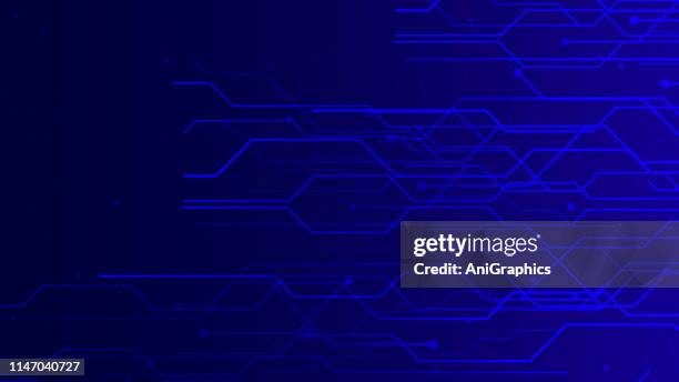 blue geometric abstract technology background - hud graphical user interface stock illustrations