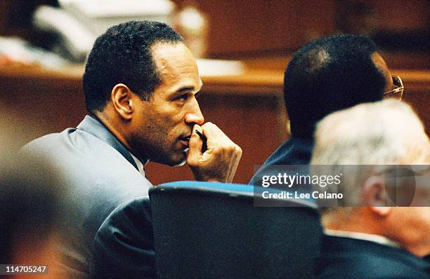 Simpson is shown with with his lawyers during a pre-trial hearing January 12, 1995.