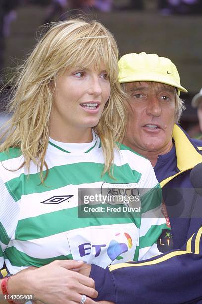 Penny Lancaster and Rod Stewart during Music Industry's Soccer Six in Upton Park at Upton Park in London, London, United Kingdom.