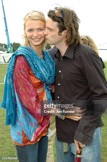Jodie Kidd and Aidan Butler during Cartier International Day Polo Coronation Cup 2004 at Guards Polo Club in Windsor, United Kingdom.