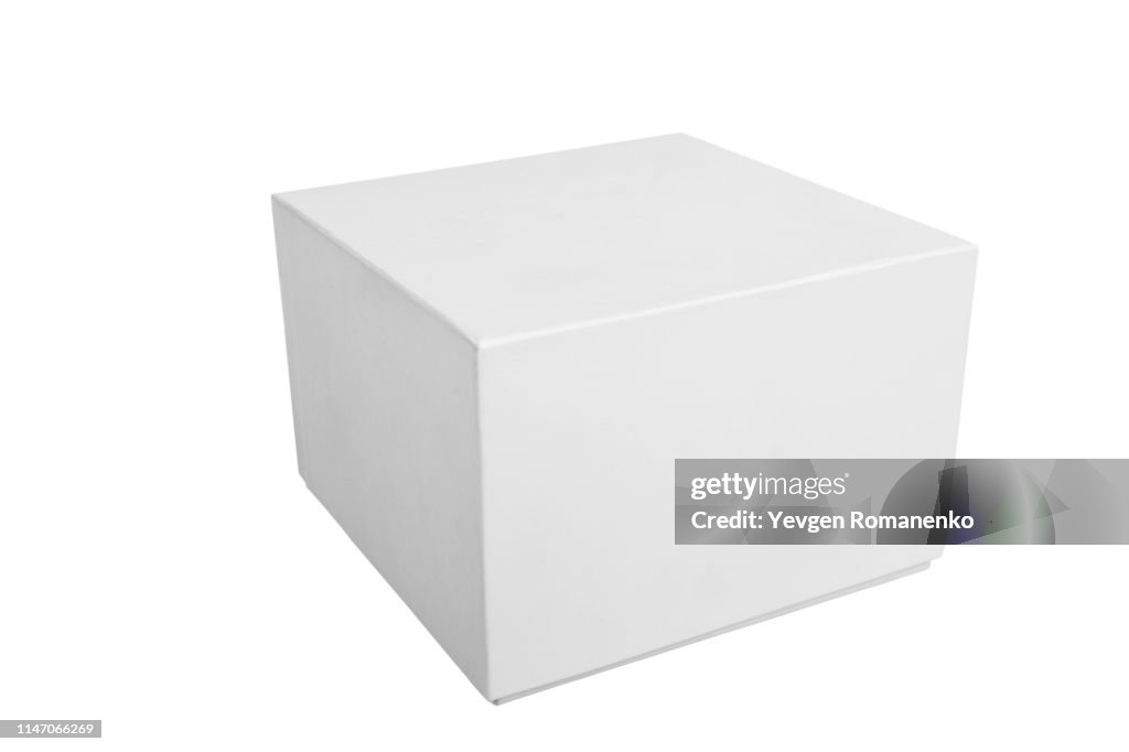 Blank white gift box on white background