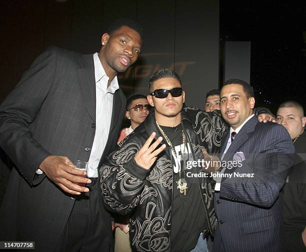 Walter McCarty, Aztek and Nick Storm of Hpnotiq during NBA Players Association Gala - February 18, 2006 at Houston Convention Center in Houston,...