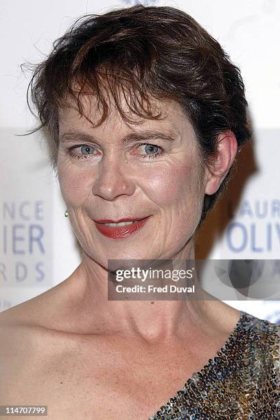 Celia Imrie during 2006 Laurence Olivier Awards - Press Room at London Hilton in London, Great Britain.