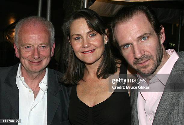 Ian McDiarmid, Cherry Jones and Ralph Fiennes during Opening Night for Brian Friel's "Faith Healer" on Broadway - May 4, 2006 at The Booth Theater in...