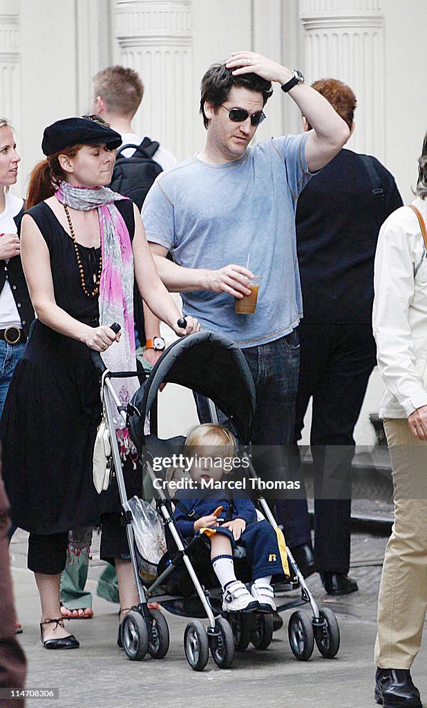 Debra Messing, husband Daniel Zelman and son Roman Walker News Photo