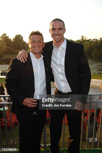 Darren Gough and Kevin Pietersen during Silverstone Grand Prix Ball 2006 at Stowe House in Stowe, Great Britain.