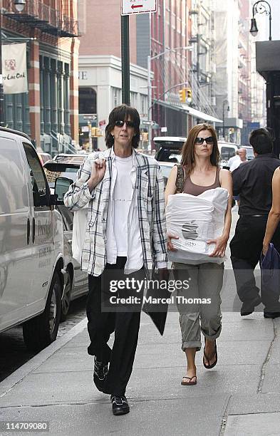 Ric Ocasek and Paulina Porizkova during Ric Ocasek and Paulina Porizkova Sighting - June 17, 2006 at SOHO in New York City, New York, United States.