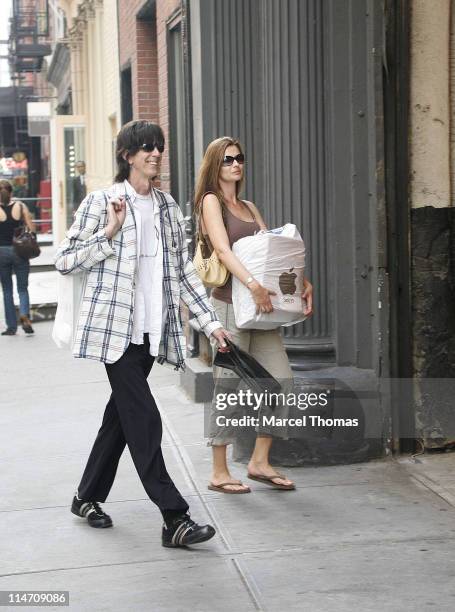 Ric Ocasek and Paulina Porizkova during Ric Ocasek and Paulina Porizkova Sighting - June 17, 2006 at SOHO in New York City, New York, United States.