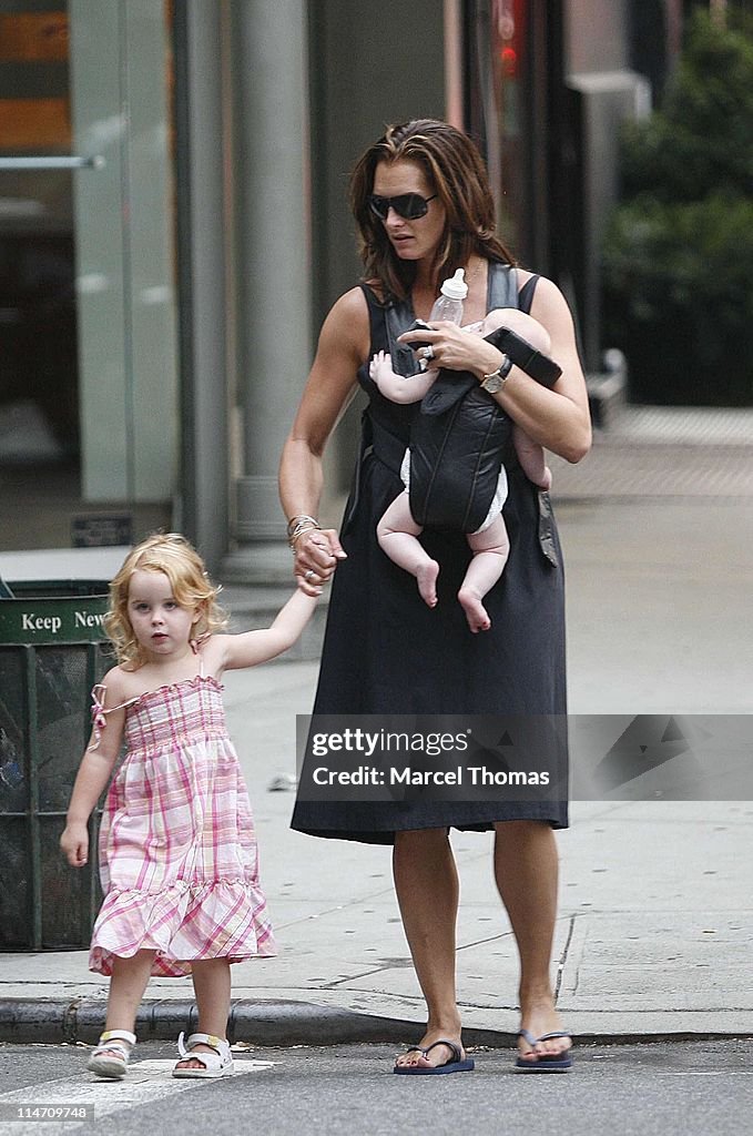 Brooke Shields and Family Sighting in SOHO - July 31, 2006