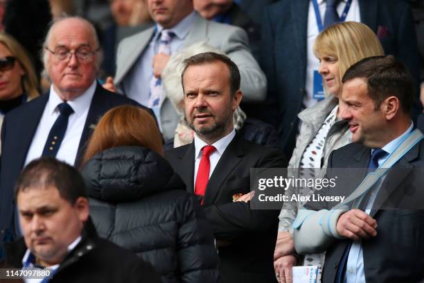 Ed Woodward, executive vice-chairman of Manchester United looks on prior to the Premier League match between Huddersfield Town and Manchester United...