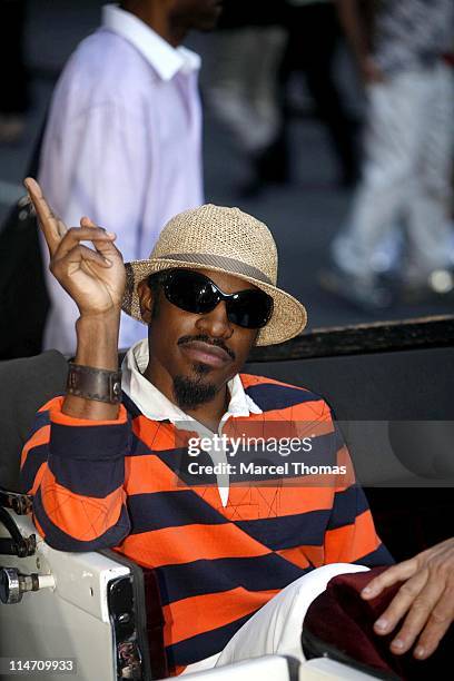 Andre 3000 during Peter Sarsgaard, Andre 3000, and Big Boi Stop by the "Late Show with David Letterman" - August 21, 2006 at Ed Sullivan Theater in...