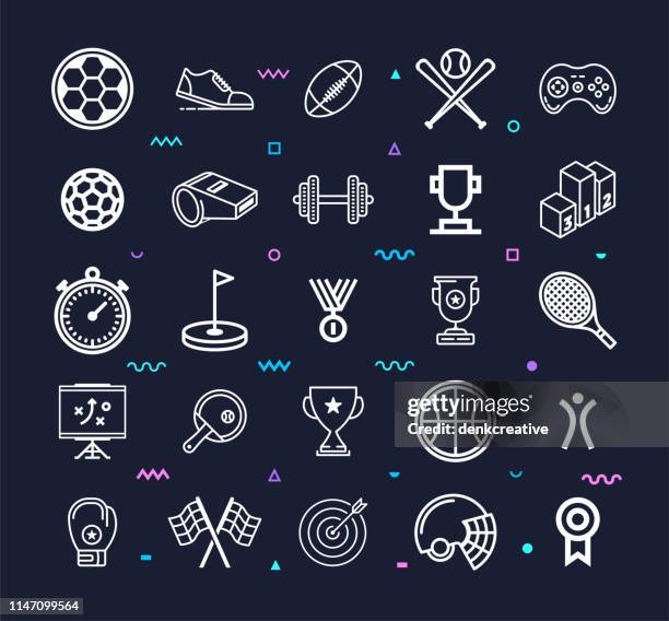 cooperation, inspiration & perspiration line style vector icon set - cross training stock illustrations