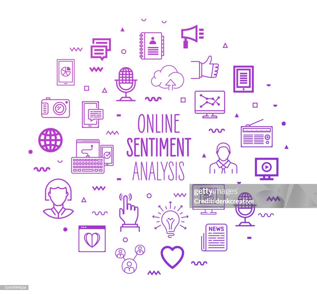 Sentiment Raphic Design Online Sentiment Analysis Outline Style Infographic Design High-Res ...