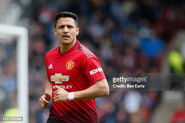Alexis Sanchez of Manchester United during the Premier League match between Huddersfield Town and Manchester United at John Smith's Stadium on May...