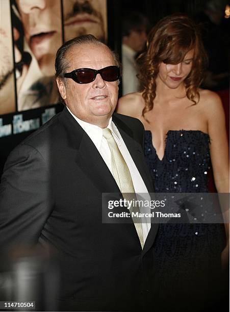 Jack Nicholson and Paz de la Huerta during "The Departed" New York City Premiere at Ziegfeld Theater in New York City, New York, United States.