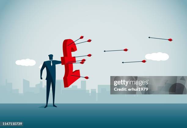 sheltering - pound note stock illustrations