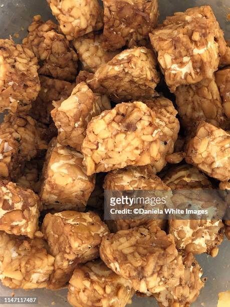 marinated tempeh - tempe stock pictures, royalty-free photos & images