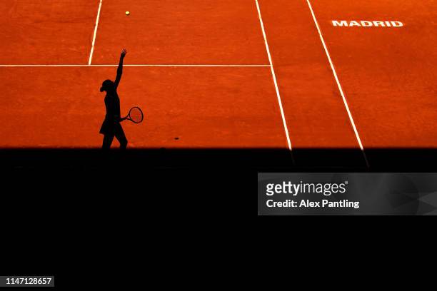 Karolina Pliskova of the Czech Republic during her match against Davana Yastremska during day two of the Mutua Madrid Open at La Caja Magica on May...