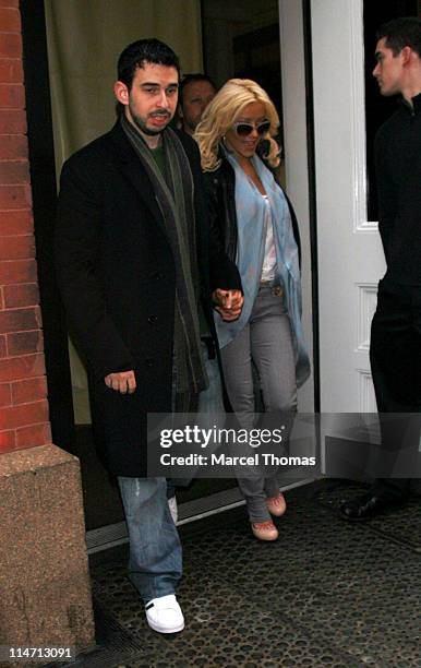 Jordan Bratman and Christina Aguilera during Celebrity Sightings in New York City - March 22, 2007 in New York City, New York, United States.