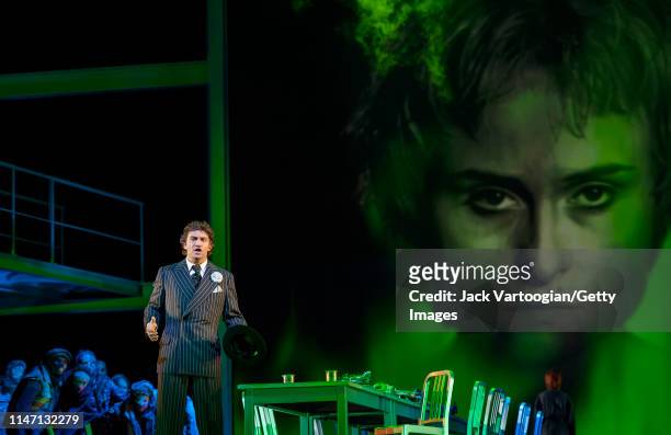German tenor Jonas Kaufmann performs during the final dress rehearsal prior to the premiere of the Metropolitan Opera/Des McAnuff production of...