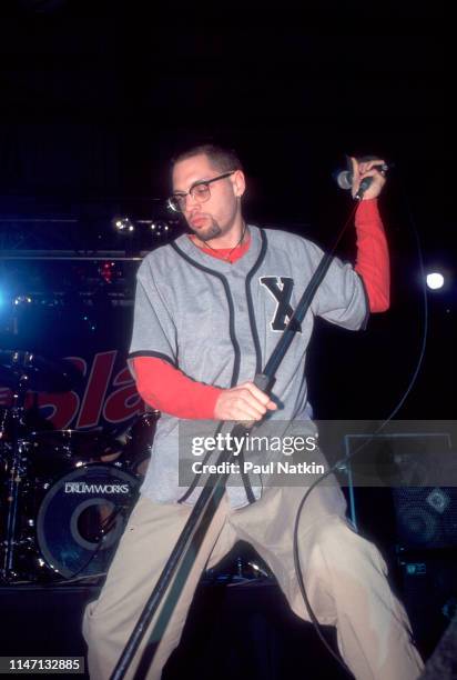 Singer Mark Smirl of the band Stick performs on stage at the Odeum in Villa Park, Illinois, April 2, 1994.