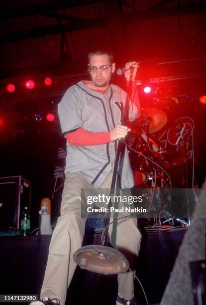 Singer Mark Smirl of the band Stick performs on stage at the Odeum in Villa Park, Illinois, April 2, 1994.