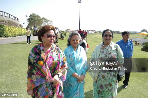 Maharani Madhavi Raje Scindia of Gwalior with her family during Madhav Rao Scindia Golf Tournament, on March 5, 2007 in Gurgaon, India.