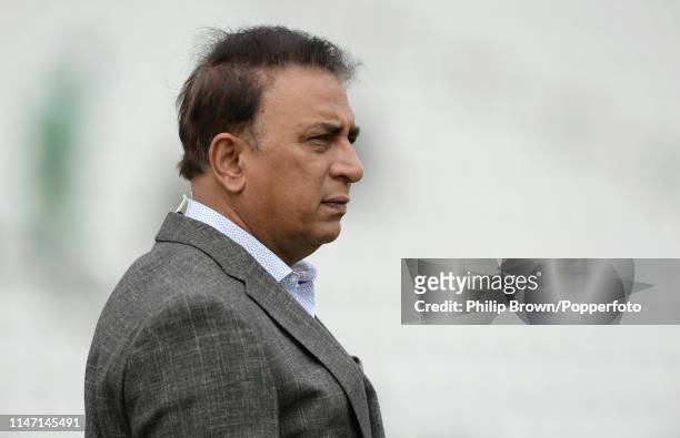 Sunil Gavaskar looks on before the ICC Cricket World Cup Group Match between West Indies and Pakistan at Trent Bridge on May 31, 2019 in Nottingham,...