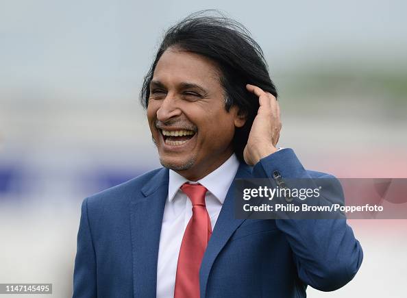 Pakistan Rameez Raja Rameez Raja looks on before the ICC Cricket World Cup Group Match ...