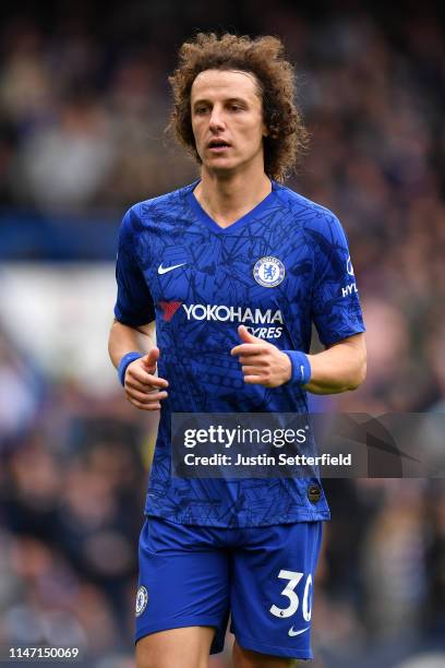 David Luiz of Chelsea during the Premier League match between Chelsea FC and Watford FC at Stamford Bridge on May 05, 2019 in London, United Kingdom.