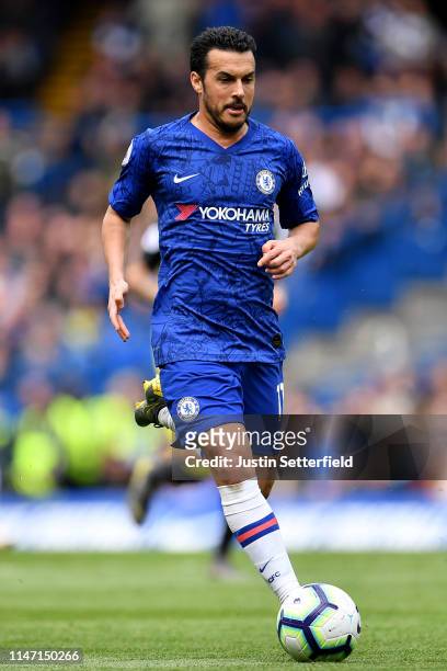 Pedro of Chelsea during the Premier League match between Chelsea FC and Watford FC at Stamford Bridge on May 05, 2019 in London, United Kingdom.