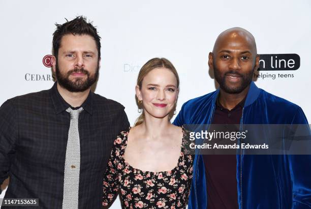 Actors James Roday, Allison Miller and Romany Malco arrive at the Teen Line 2019 Food For Thought Brunch at the UCLA Meyer and Renee Luskin...