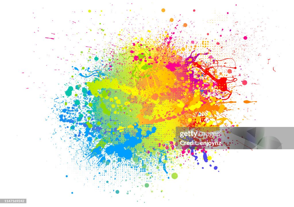 Rainbow paint splash