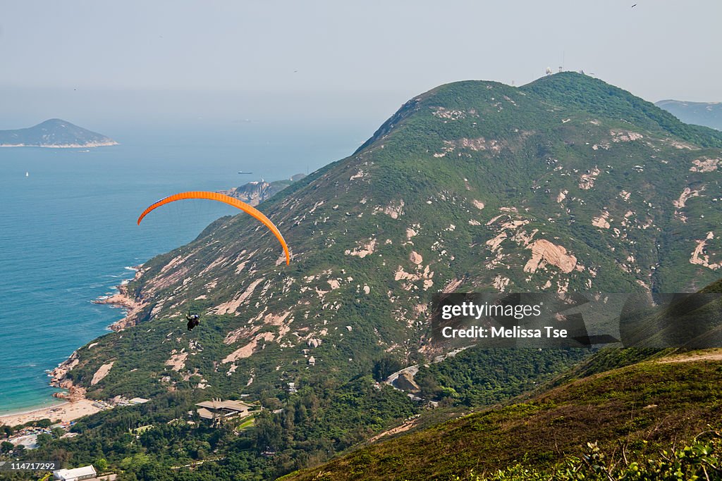 Paragliding in Shek O, Hong Kong