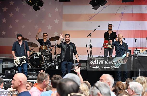 James Young, Chris Thompson, Mike Eli and Jon Jones of Eli Young Band perform on FOX News Channel's "Fox & Friends" All-American Summer Concert...