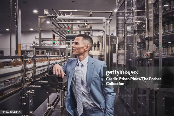 Founder & CEO at GT's Kombucha, George Thomas Dave is photographed for Forbes Magazine on April 8, 2019 in Vernon, California. PUBLISHED IMAGE....