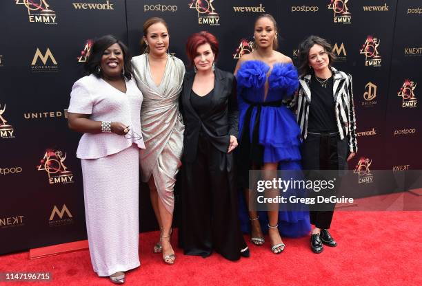 Sheryl Underwood, Carrie Ann Inaba, Sharon Osbourne, Eve and Sara Gilbert attend the 46th annual Daytime Emmy Awards at Pasadena Civic Center on May...