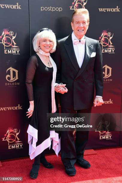 Sandy Ferra and Wink Martindale attend the 46th annual Daytime Emmy Awards at Pasadena Civic Center on May 05, 2019 in Pasadena, California.