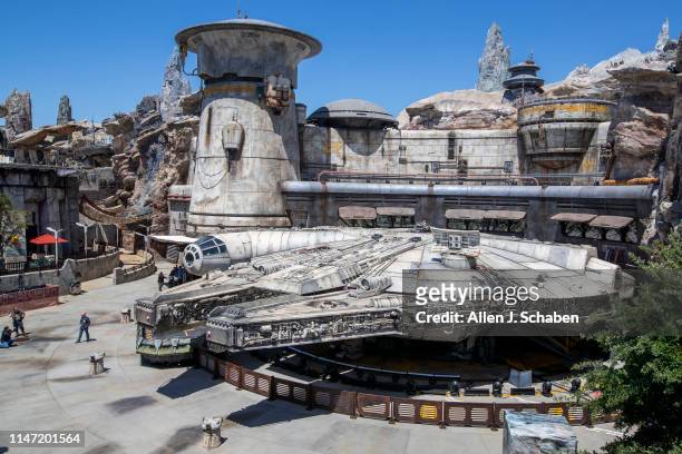 Media members get a preview of the Millennium Falcon: Smugglers Run where visitors can operate "the fastest hunk of junk in the galaxy" on a daring...