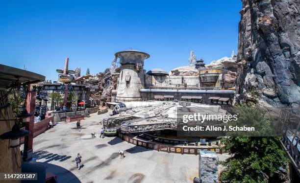 Media members get a preview of the Millennium Falcon: Smugglers Run where visitors can operate "the fastest hunk of junk in the galaxy" on a daring...