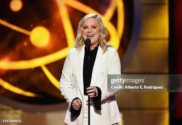 Amy Poehler speaks onstage at the 46th annual Daytime Emmy Awards at Pasadena Civic Center on May 05, 2019 in Pasadena, California.