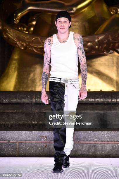 Pete Davidson walks the runway during the Alexander Wang Collection 1 fashion show at Rockefeller Center on May 31, 2019 in New York City.