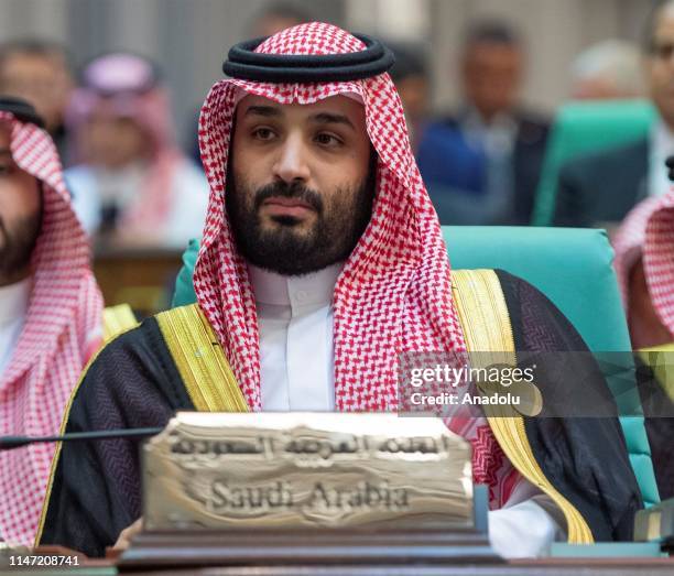 Crown Prince of Saudi Arabia Mohammad Bin Salman Al Saud speaks during the 14th Islamic Summit of the Organization of Islamic Cooperation in Mecca,...