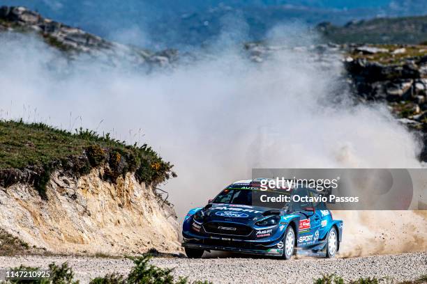Teemu Suninen of Finland and Marko Salminen of Finland compete with their M-Sport Ford World Rally Team Ford Fiesta WRC during the Special Stage 9 of...