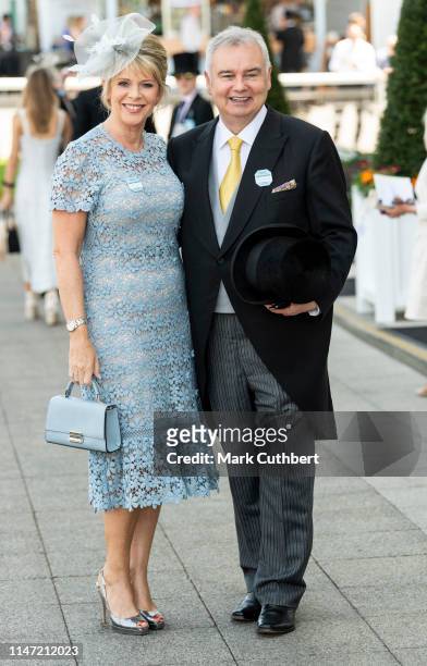 Eamonn Holmes and Ruth Langsford attend the Epsom Derby at Epsom Racecourse on June 1, 2019 in Epsom, England.