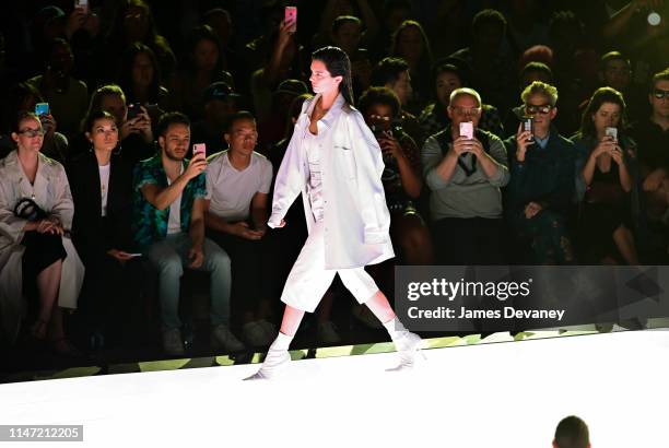 Kendall Jenner seen in the Alexander Wang Collection 1 fashion show at Rockefeller Center on May 31, 2019 in New York City.