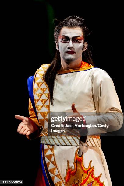 German tenor Jonas Kaufmann performs during the final dress rehearsal prior to the Metropolitan Opera/Julie Taymor season revival production of 'The...