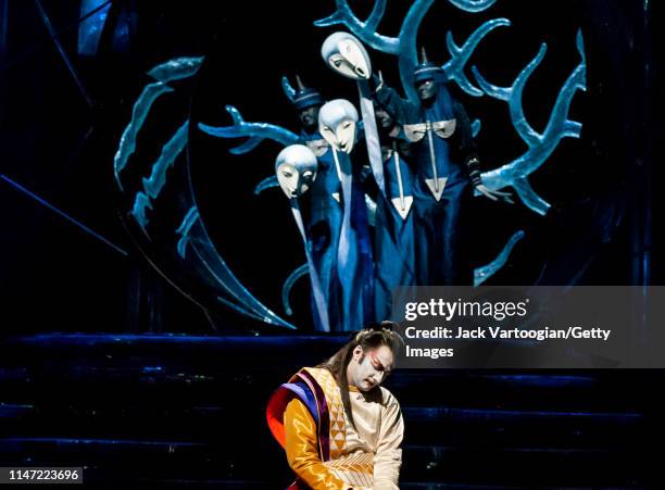 Along with unidentified cast members , German tenor Jonas Kaufmann performs during the final dress rehearsal prior to the Metropolitan Opera/Julie...