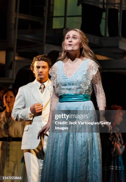 Russian soprano Marina Poplavskaya performs during the final dress rehearsal prior to the premiere of the Metropolitan Opera/Des McAnuff production...