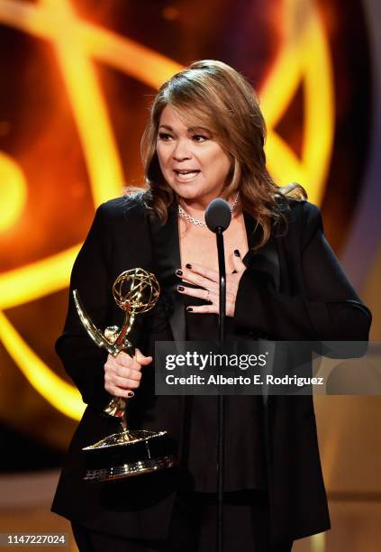 Valerie Bertinelli accepts the Outstanding Culinary Program award for 'Valeries Home Cooking' onstage at the 46th annual Daytime Emmy Awards at...